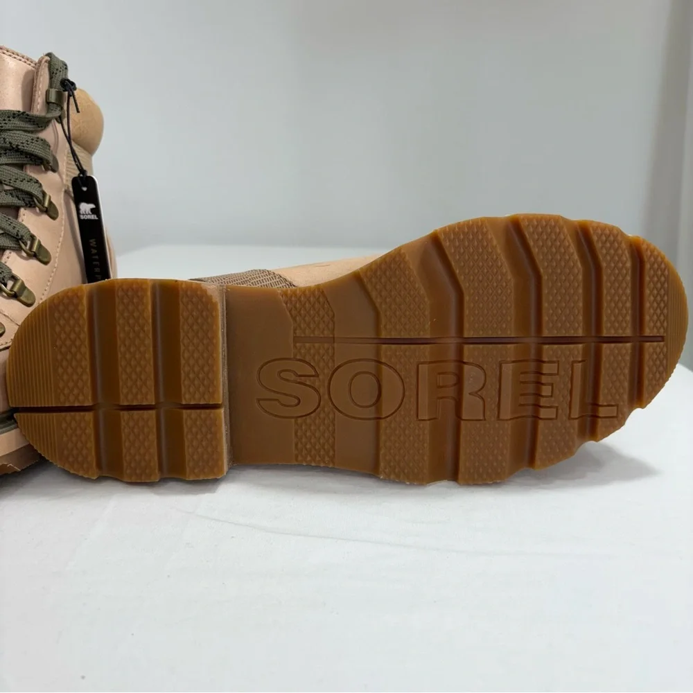 Sorel Women's Lennox Lace Up Leather Waterproof Hiking Boots Shoes Tan 10 NWT‎